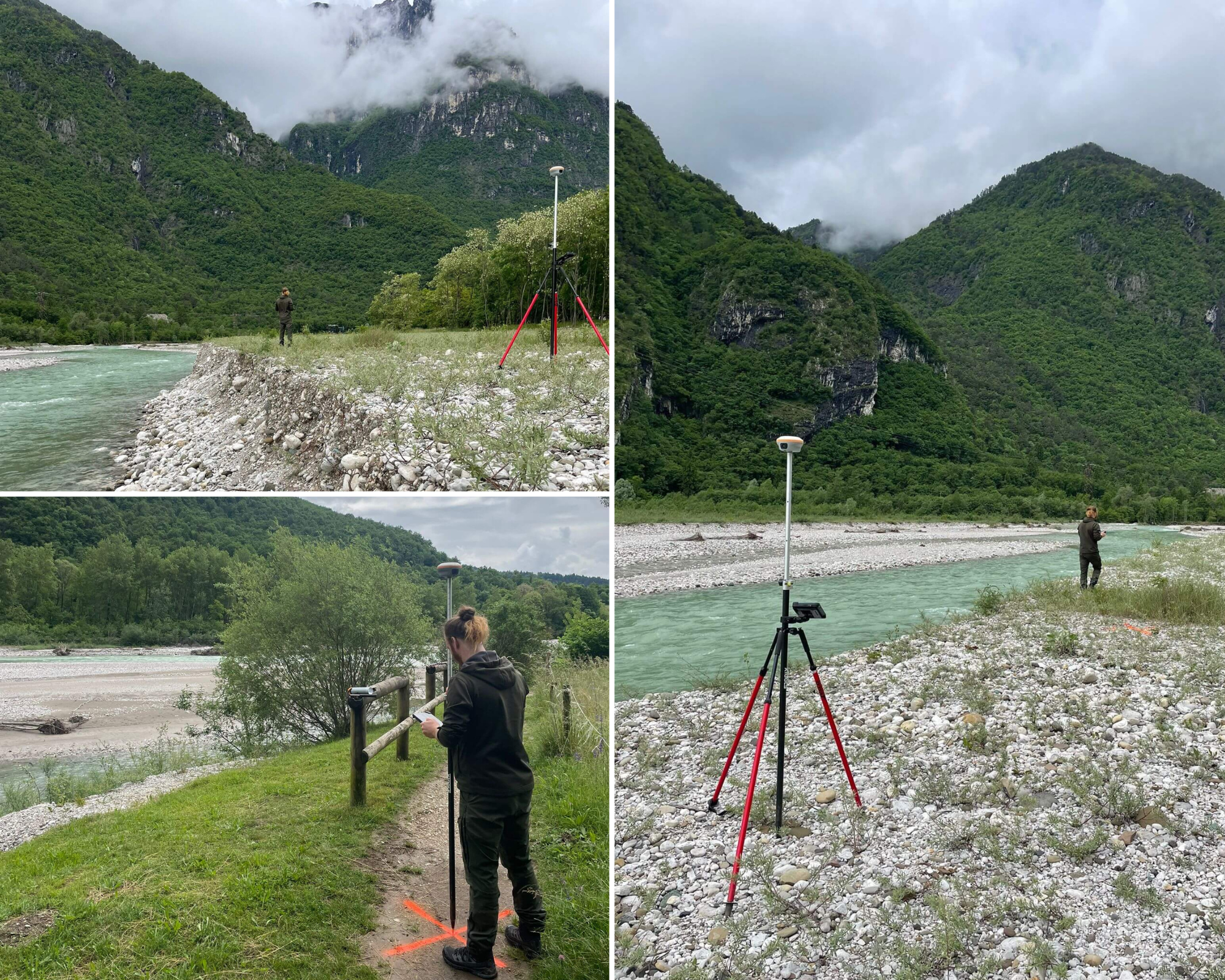Topographic surveys and aerial laser scanners (LiDAR) for a stretch of riverbed along the Cordevole stream in the Peron area